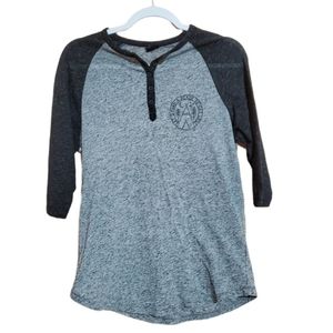 Dravus Gray Marled 3/4 Sleeve Lightweight Pullover Henley Shirt Size M